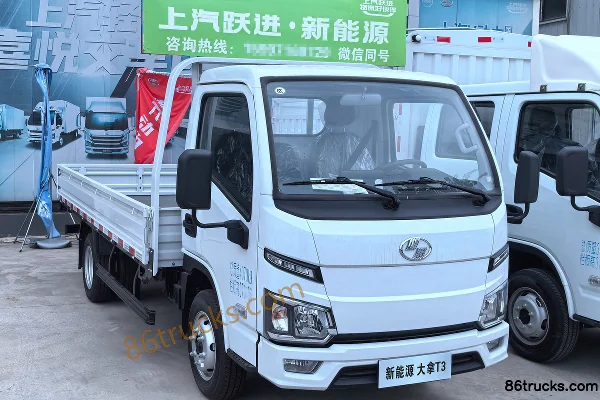 Yuejin Dana T3 frein hydraulique camion léger plateau cabine simple électrique pur 3,805 m Qingtao 50,23 kWh 4X2(6 roues