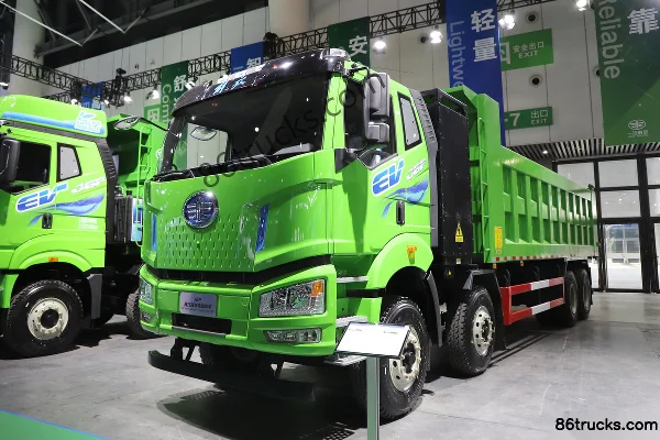 FAW Jiefang J6P Yajiang Edition 8X4(12 wheels) 8m Battery Swap Pure Electric Dump Truck CATL 400.62kWh Exterior (3) | 86Trucks
