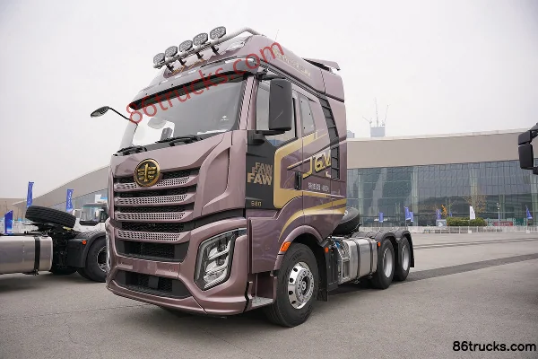 FAW Jiefang J6V Leading Edition 12.5L Diesel 580hp 6X4(10 wheels) FAW Jiefang 12-Speed AMT Automatic Tractor Truck Exterior (3) | 86Trucks