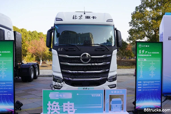 Beijing Trucks Lanmeng 7 Plain Version 6X4(10 wheels) Battery Swap Pure Electric Tractor Truck CATL 400kWh Exterior (2) | 86Trucks