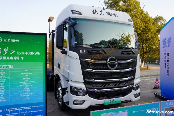 Beijing Trucks Lanmeng 7 Plain Version 6X4(10 wheels) Battery Swap Pure Electric Tractor Truck CATL 400kWh Exterior