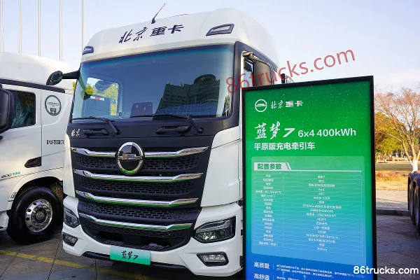 Beijing Trucks Lanmeng 7 Plain Version 6X4(10 wheels) Pure Electric Tractor Truck CATL 400kWh Exterior (3) | 86Trucks