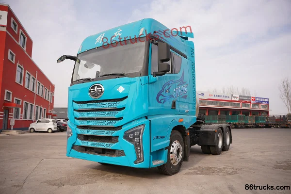 FAW Jiefang Qingdao Yinghang Zhixiang Edition 15,7L LNG 720 ch 6X4(10 roues) Fast Gear 16 vitesses AMT automatique tracteur routier Extérieu
