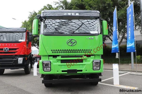 SAIC Hongyan Genlyon Composite Version 8X4(12 wheels) 5.8m Half Row Pure Electric Dump Truck CATL 600kWh Exterior (2) | 86Trucks