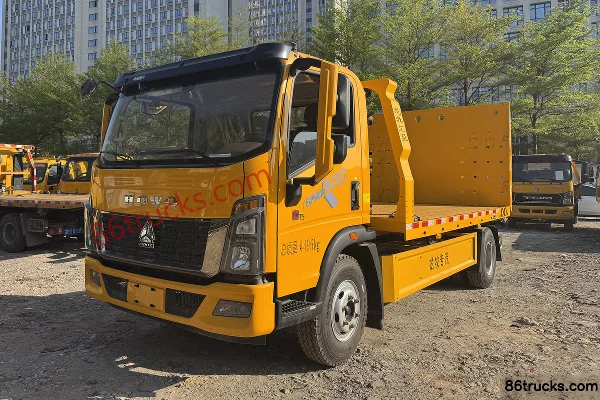 Sinotruk HOWO Tongshuai 170hp 4X2(6 wheels) Fast Gear 8-Speed Wrecker Truck (Hubei Longmu) Exterior (3) | 86Trucks