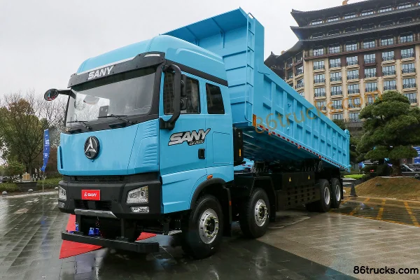 SANY 26 TAI 7 Heavy-Duty 432 8X4(12 wheels) 8.8m Pure Electric Dump Truck CATL 600kWh Exterior (2) | 86Trucks