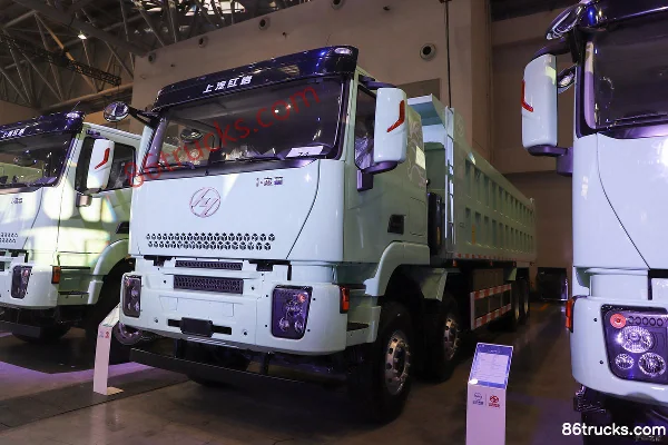 SAIC Hongyan Genlyon Heavy-Duty 8X4(12 wheels) 8.6m Electric Dump Truck CATL 600kWh Exterior (3) | 86Trucks