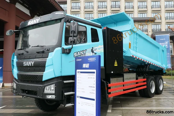 SANY 6X4(10 wheels) 6.5m Single Row Extended Range Hybrid Dump Truck 400kWh Exterior (3) | 86Trucks