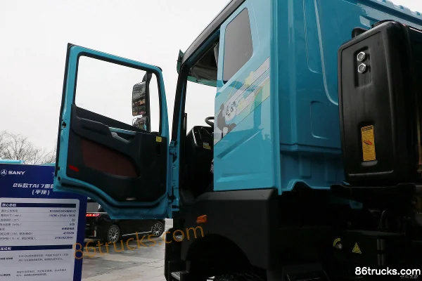 SANY 26 TAI 7 Heavy-Duty 428 8X4(12 wheels) Flat Top 8m Crew Cab Pure Electric Dump Truck CATL 600kWh (1) | 86Trucks