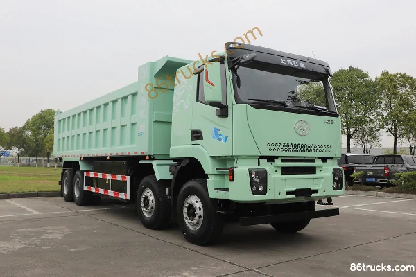 SAIC Hongyan Genlyon Heavy Duty 8X4(12 wheels) 8.8m Pure Electric Dump Truck CATL 600kWh Exterior