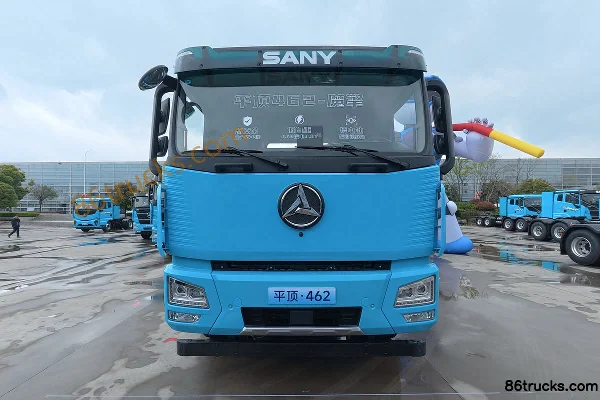 SANY Truck Jiangshan Flat Top Standard Load Version 6X4(10 wheels) Electric Tractor Truck SANY 462kWh Exterior (2) | 86Trucks