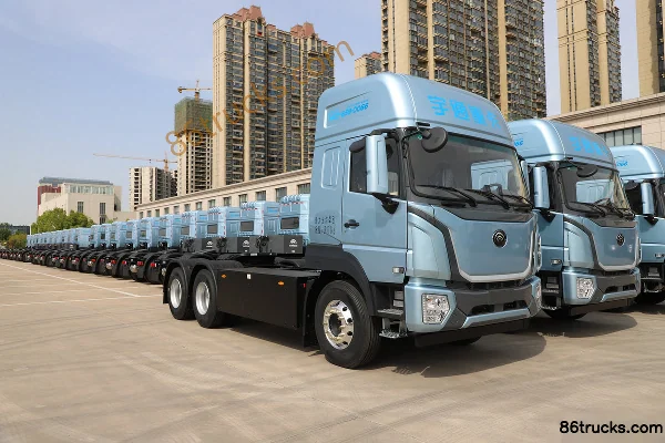 Yutong T-Series 6X4(10 wheels) High Roof Pure Electric Tractor Truck CATL 400kWh Exterior