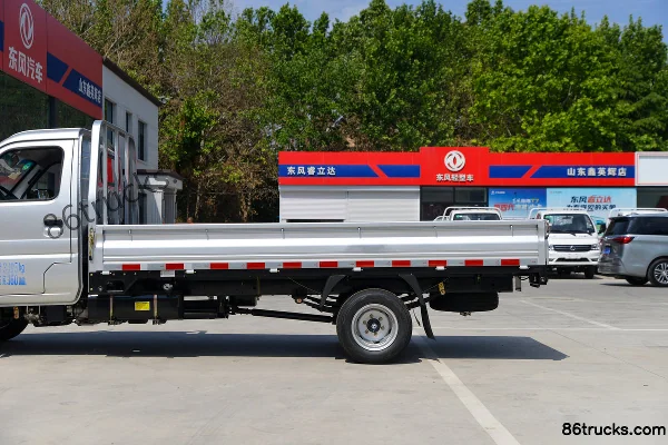 Dongfeng W08 1.6L Gasoline 123 hp 4X2(6 wheels) WLY 5-Speed Dual Rear Wheels 3.7m Single Row Flatbed Mini Truck Body (3) | 86Trucks