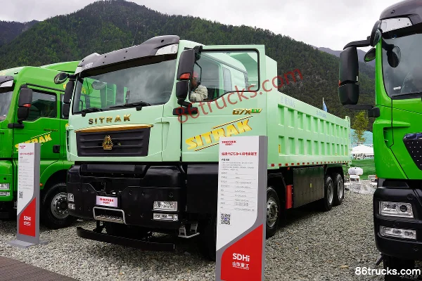 Sitrak G7S 8X4(12 roues) 8m Electric Dump Truck Sinotruk 600kWh Extérieur (3) | 86Trucks