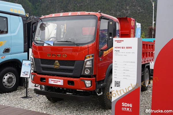 Sinotruk HOWO Mengshi 4.1L Diesel 200 hp 4X2(6 wheels) Fast Gear 10-speed 3.8m Short Cab Dump Truck Exterior (3) | 86Trucks