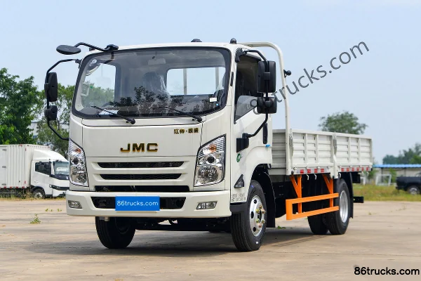 JMC Kaiwei Blue Whale Wide Body 170hp 4X2(6 wheels) 4.1m single-row flatbed truck (Fast Gear 8-speed) Exterior (3) | 86Trucks