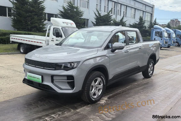 Geely Jingang modèle 2026 version premium double cabine pick-up hybride rechargeable longue caisse 19,09 kWh Extérieur (3) | 86Trucks
